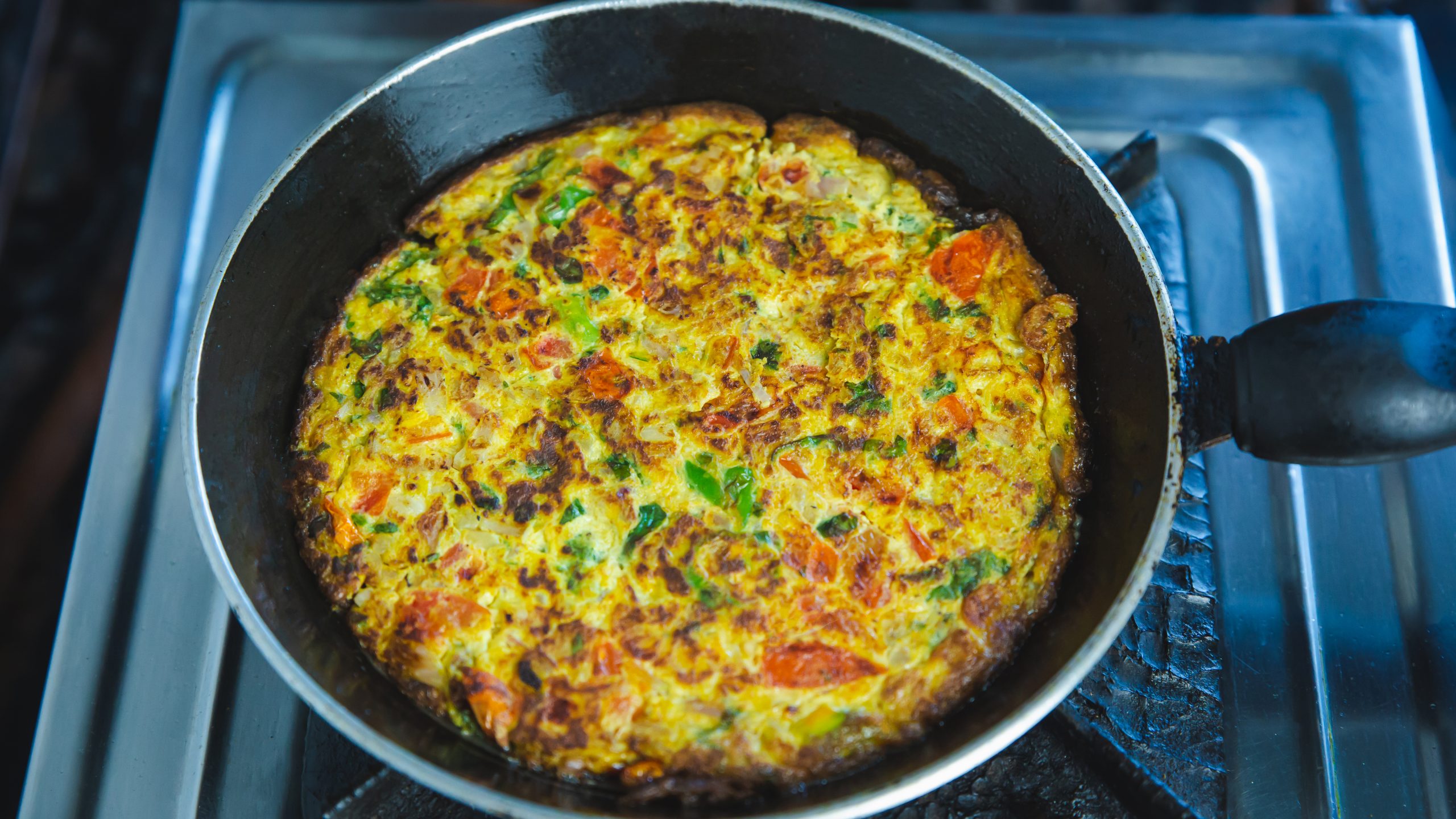 Stir,Fried,Veggie,Omelet,With,Mix,Vegetables,In,A,Frying