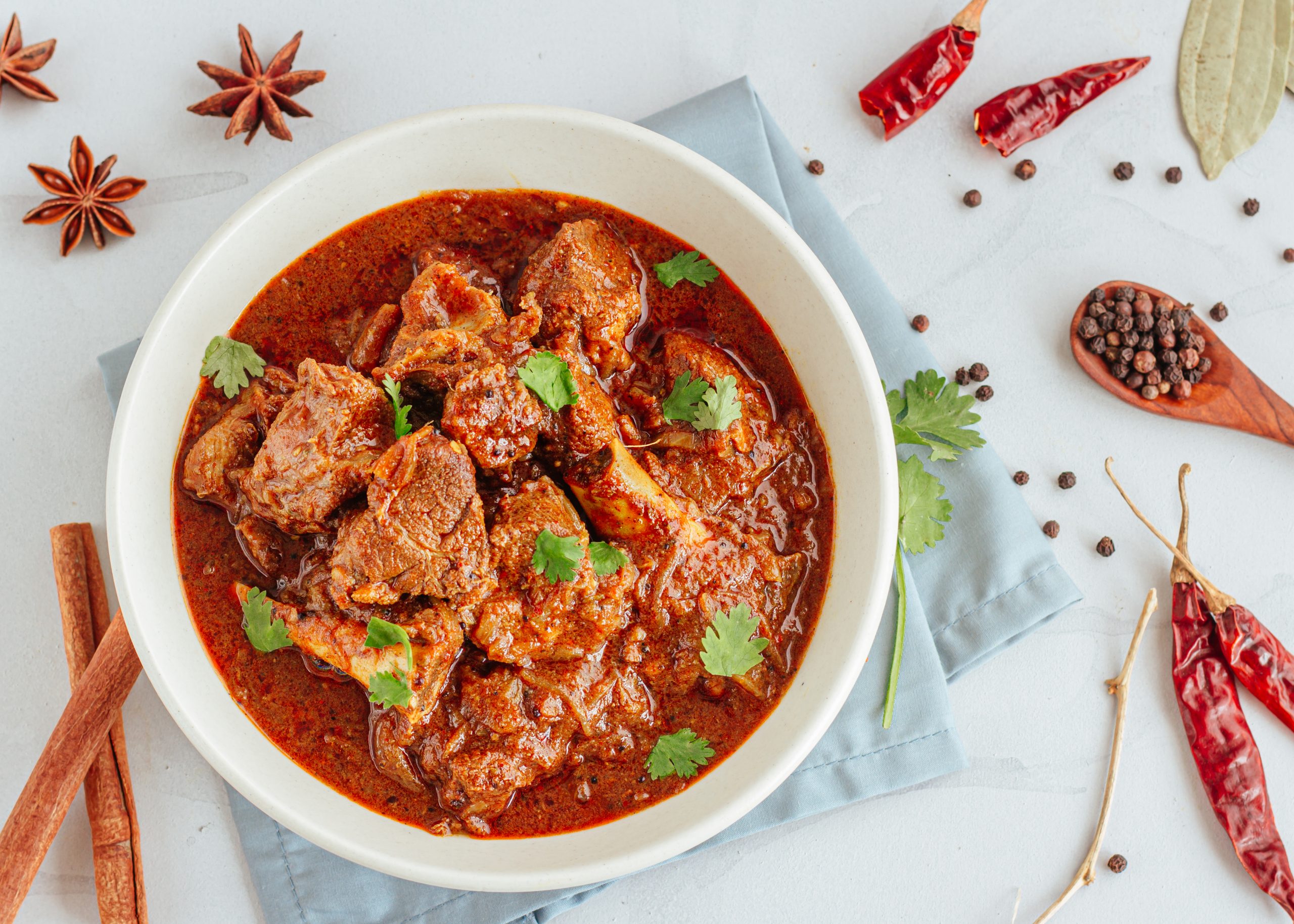 Authentic,Lamb,Vindaloo,Traditional,Fiery,Red,Goan,Curry,Of,Lamb.